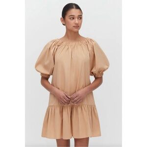 Cuyana poplin off the shoulder organic cotton mini dress size medium